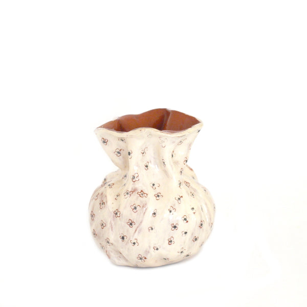 Flower Bud Vase - Black Floral Design # 1
