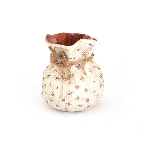 Flower Bud Vase - Black Floral Design # 1