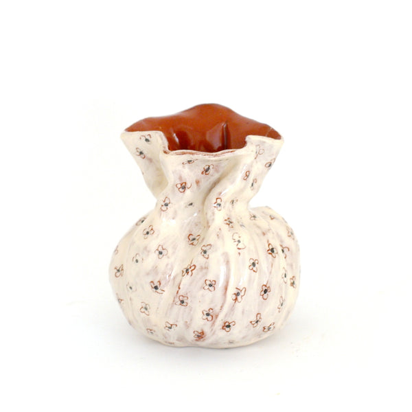 Flower Bud Vase - Black Floral Design # 1