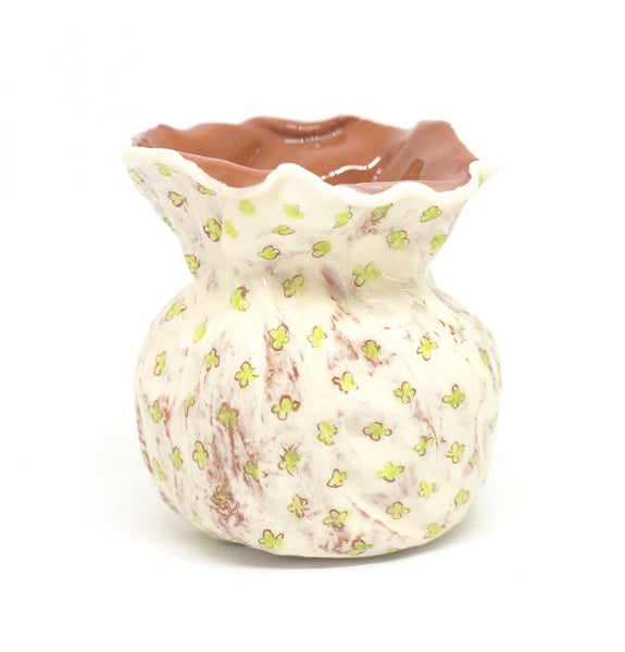 Flower Bud Vase - Green Floral Design