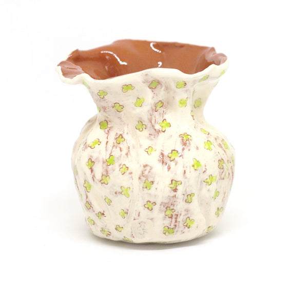 Flower Bud Vase - Green Floral Design