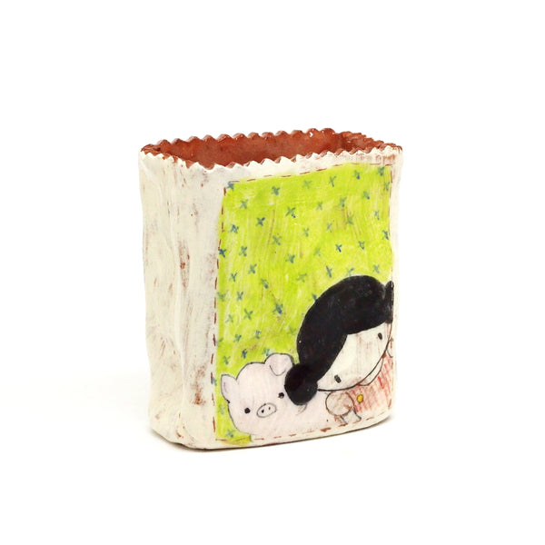 Flower Bud Vase - Green/Pink Mimi and Minty 
