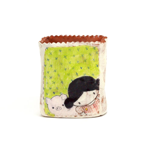 Flower Bud Vase - Green/Pink Mimi and Minty 