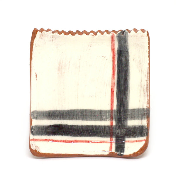 Small Plate with Plaid Design #1