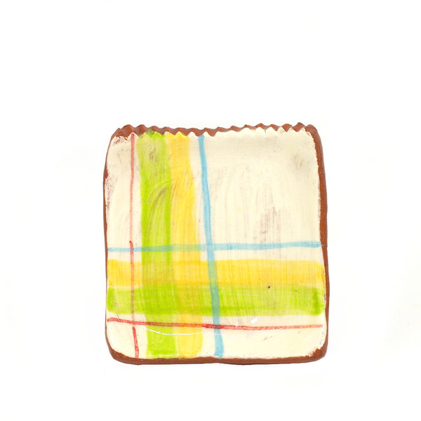 Small Plate with Plaid Design #5
