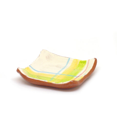 Small Plate with Plaid Design #5