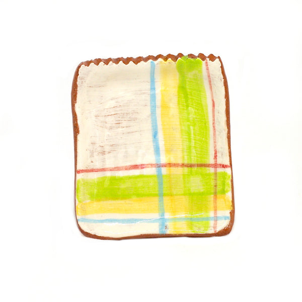 Small Plate with Plaid Design #6