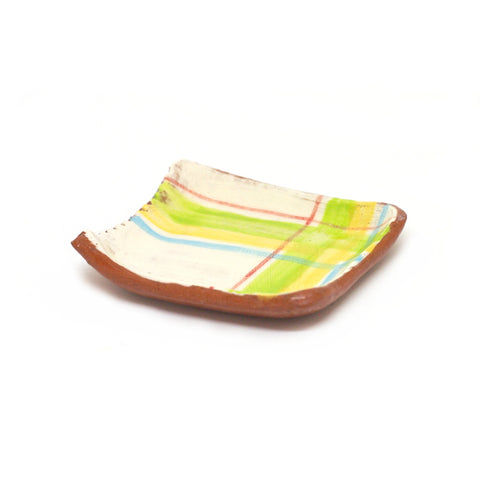 Small Plate with Plaid Design #6