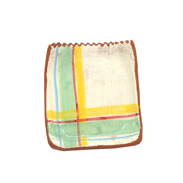 Small Plate with Plaid Design #4