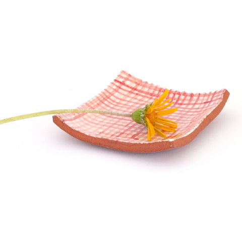 Small Plate with Red Gingham Design