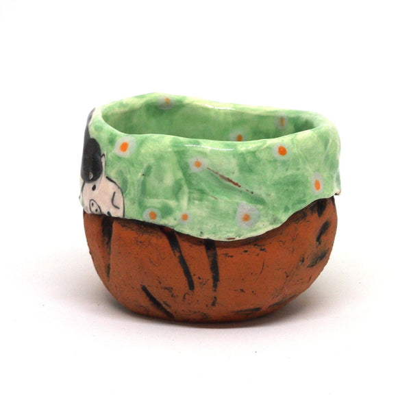 Green Polka Dot Yunomi Tea Cup