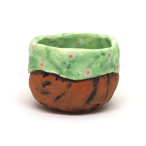 Green Polka Dot Yunomi Tea Cup
