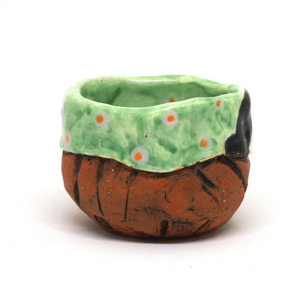 Green Polka Dot Yunomi Tea Cup