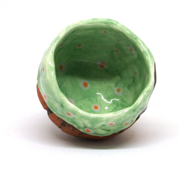 Green Polka Dot Yunomi Tea Cup