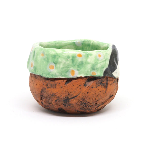 Green Polka Dot Yunomi Tea Cup